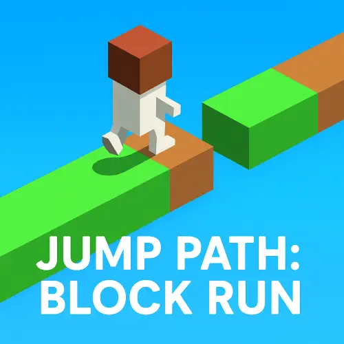 Jump Path Block Run Game Logo